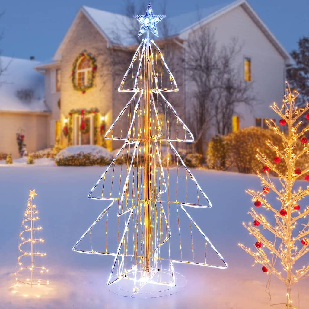 Costway 5 FT Animated Christmas Tree with 252 Warm 202 Cold LED Lights - See Details
