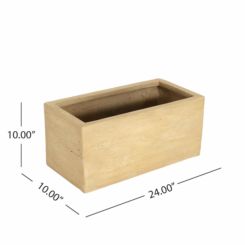 MGO Handmade Rectangle Planter Box, Antique Brown Finish