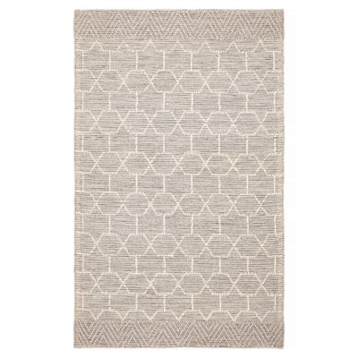 ECARPETGALLERY Braid weave Sienna Grey Wool Rug - 4'11 x 7'9