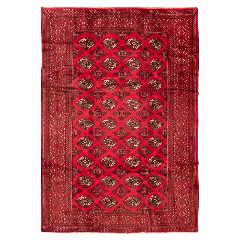 ECARPETGALLERY Hand-knotted Teimani Red Wool Rug - 6'4 x 9'0 - 6'4 x 9'0 - Red