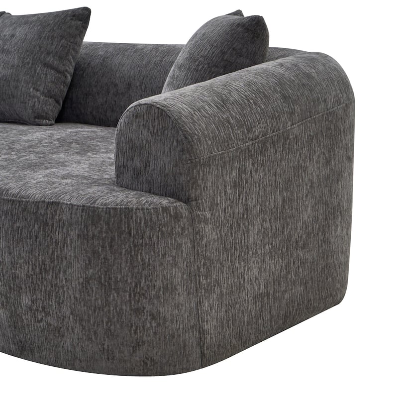 106.29" Curved Chenille Sectional Sofa, No Assembly Required