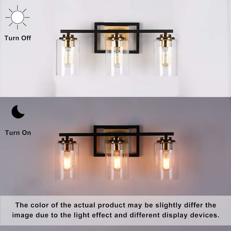 Modern Black Gold Seeded Glass Bathroom Vanity Lights Wall Lighting