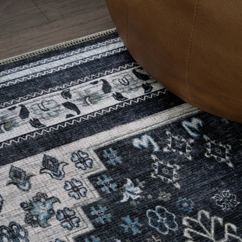 JONATHAN Y Didim Geometric Medallions Machine Washable Area Rug