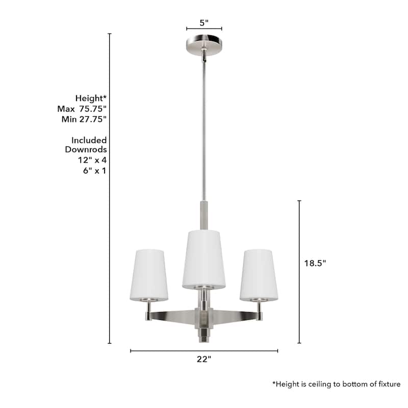 Hunter Nolita Chandelier - Entry, Dining Room, Living Room, Bedroom - Modern, Transitional - Glass Shades