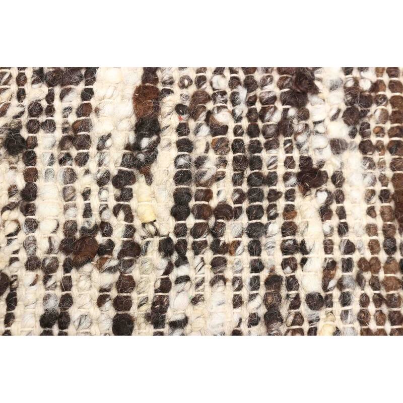 ECARPETGALLERY Braid weave Sienna Dark Brown Wool Rug - 6'1 x 9'0