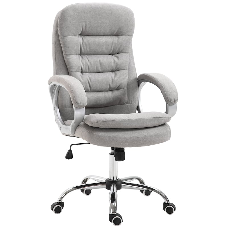Vinsetto Adjustable Height Ergonomic High Back Home Office Chair with Armrests - Grey