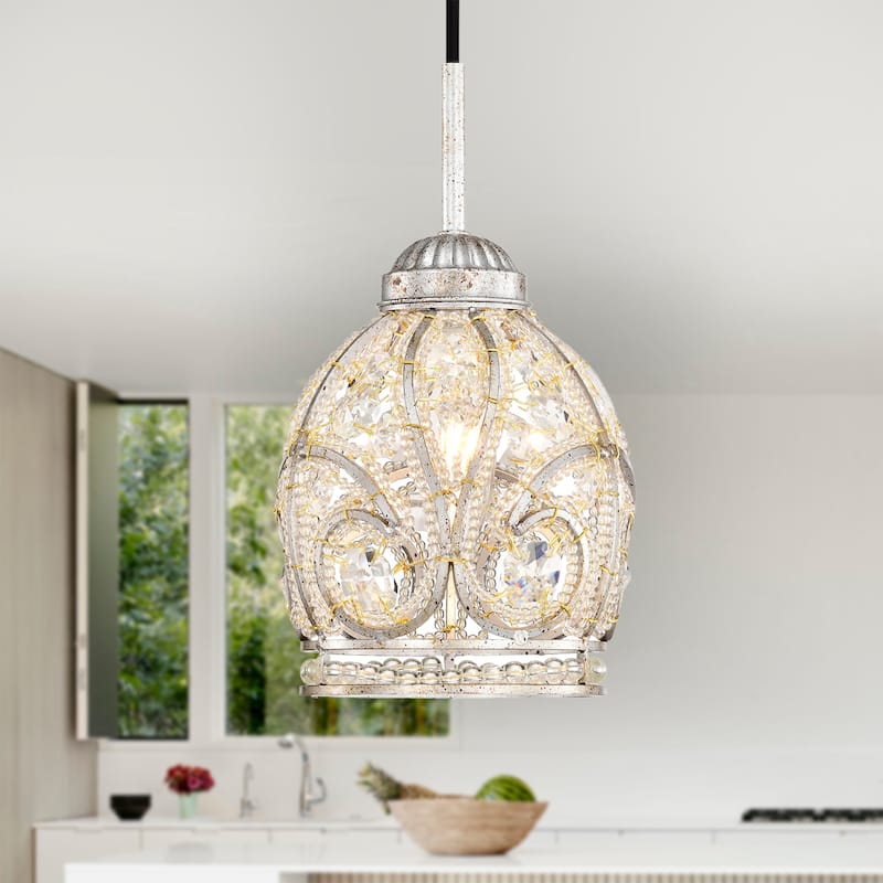 Telder Antique Finish Crystal Scroll Pendant Ceiling Lamp