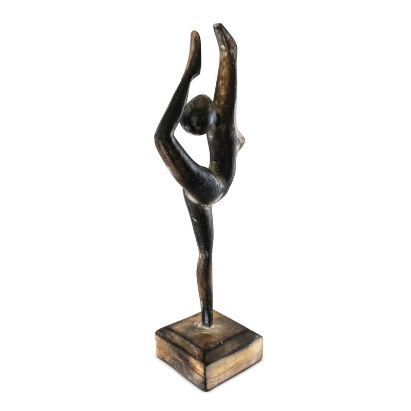 12" Wooden Handmade Abstract Ballet Dancer Sculpture Statue Handcrafted Gift Art Decor Figurine Accent Hand Carved