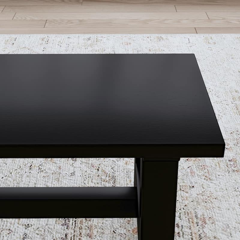 Trestle Black Wood Dining Bench - 46" x 18" x 16"