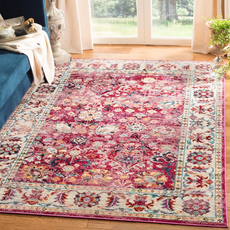 SAFAVIEH Savannah Bohemian & Eclectic Arghira Oriental Polyester Rug - 3' x 5' - Violet/Grey