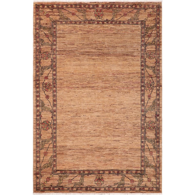 Rustic Ombre Zemeen Gabbeh Hand Knotted Wool Area Rug - 6'3'' x 7'9''
