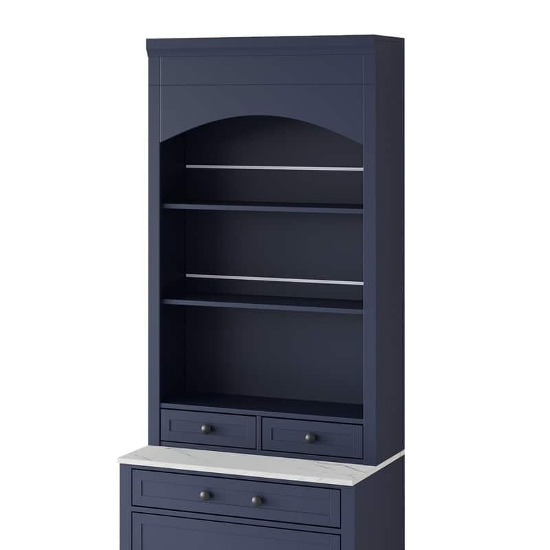 Modern Freestanding Tall Kitchen Pantry Kitchen Hutch with Storage Drawers and Adjustable Shelf