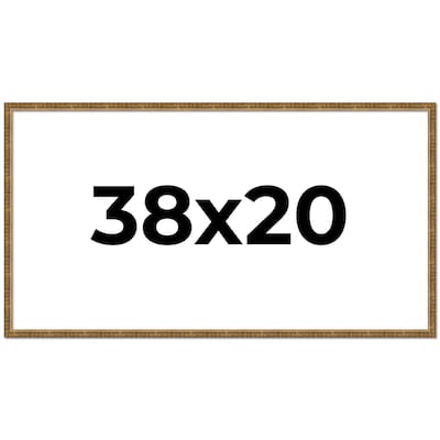 38x20 Frame Black Real Wood Picture Frame Kingsley Gold Distressed Photo Frame with UV Acrylic Foam Board Backing &
