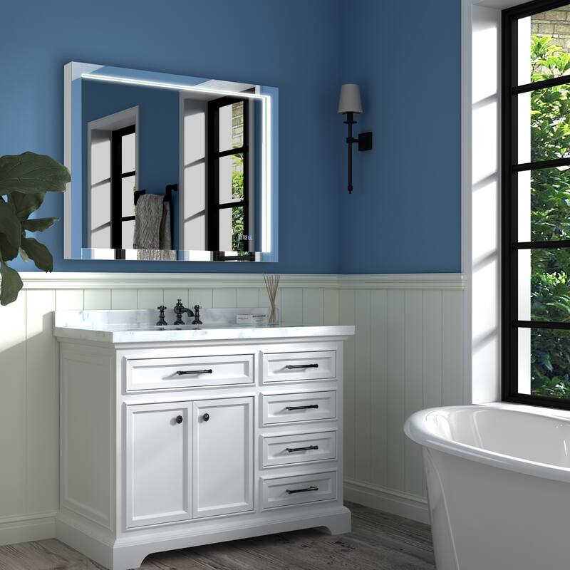 ExBrite LED Lighted Bathroom Mirror with Defog and Stepless Dimming