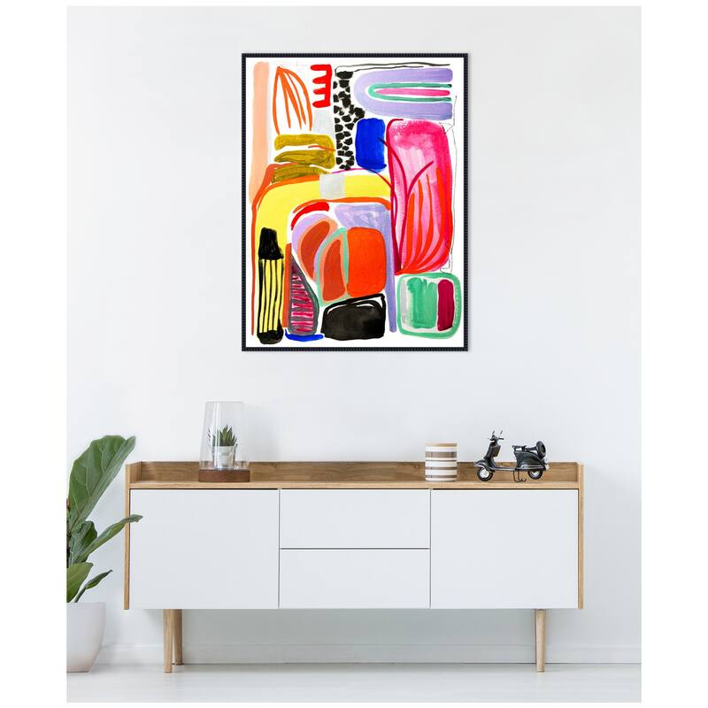 Kate and Laurel Sylvie Abstract 08 Framed Canvas by Emma Daisy