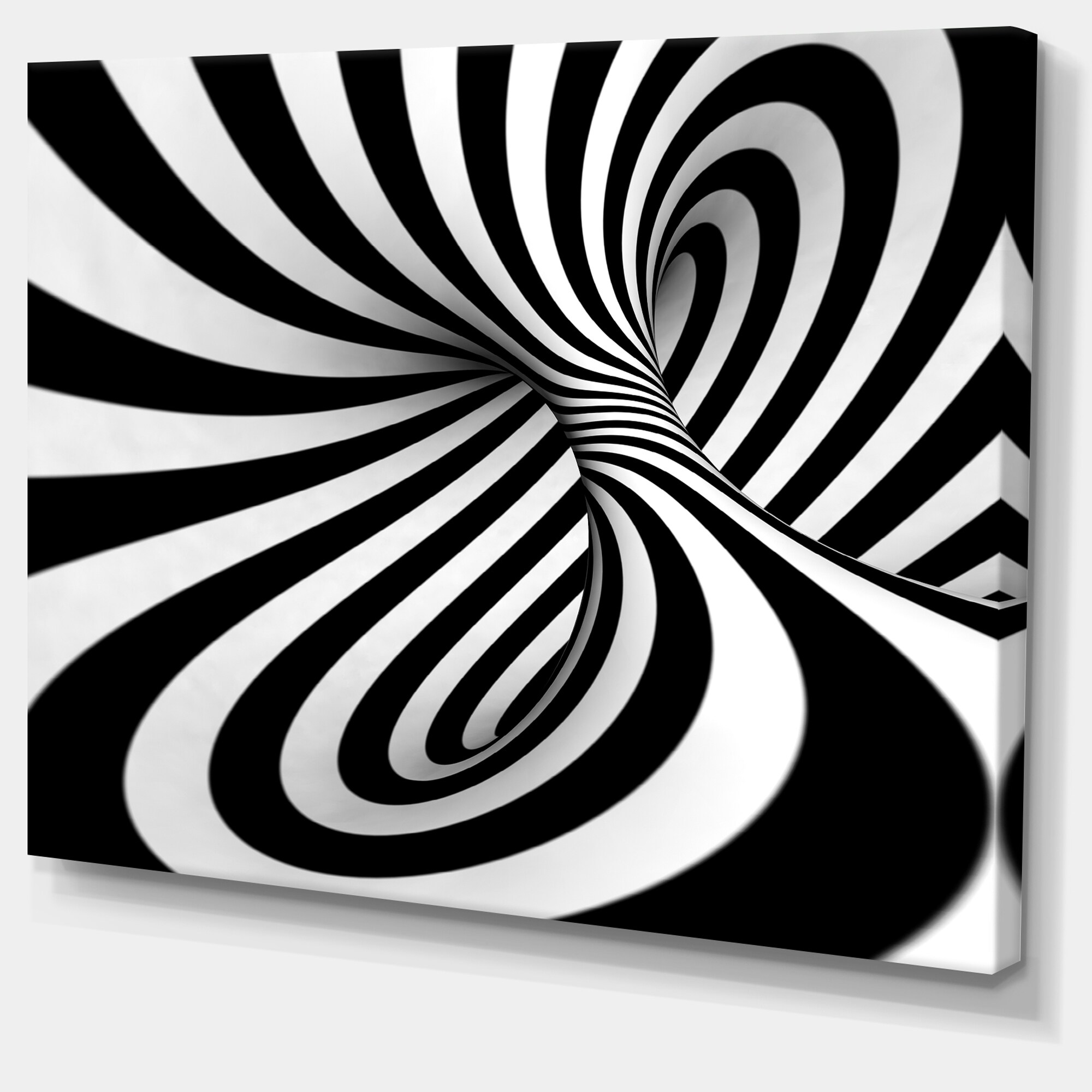 Spiral Black n' White Abstract Art Canvas Print Small eBay