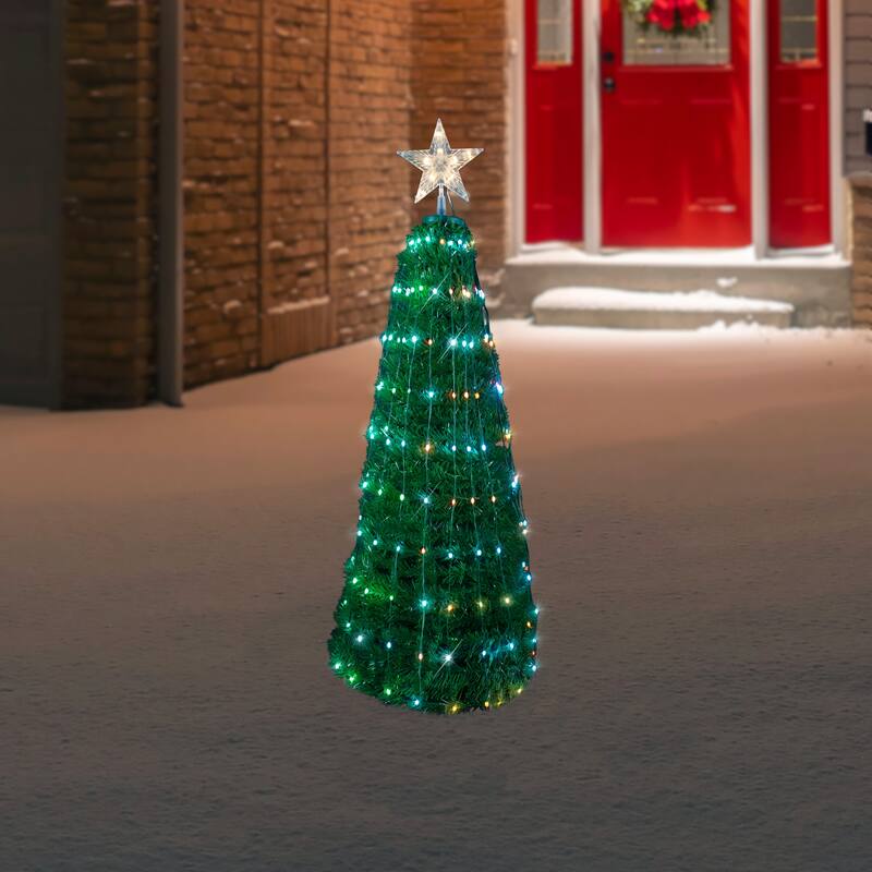 4' Green Color Changing Multiple Function Pop Up Artificial Tree