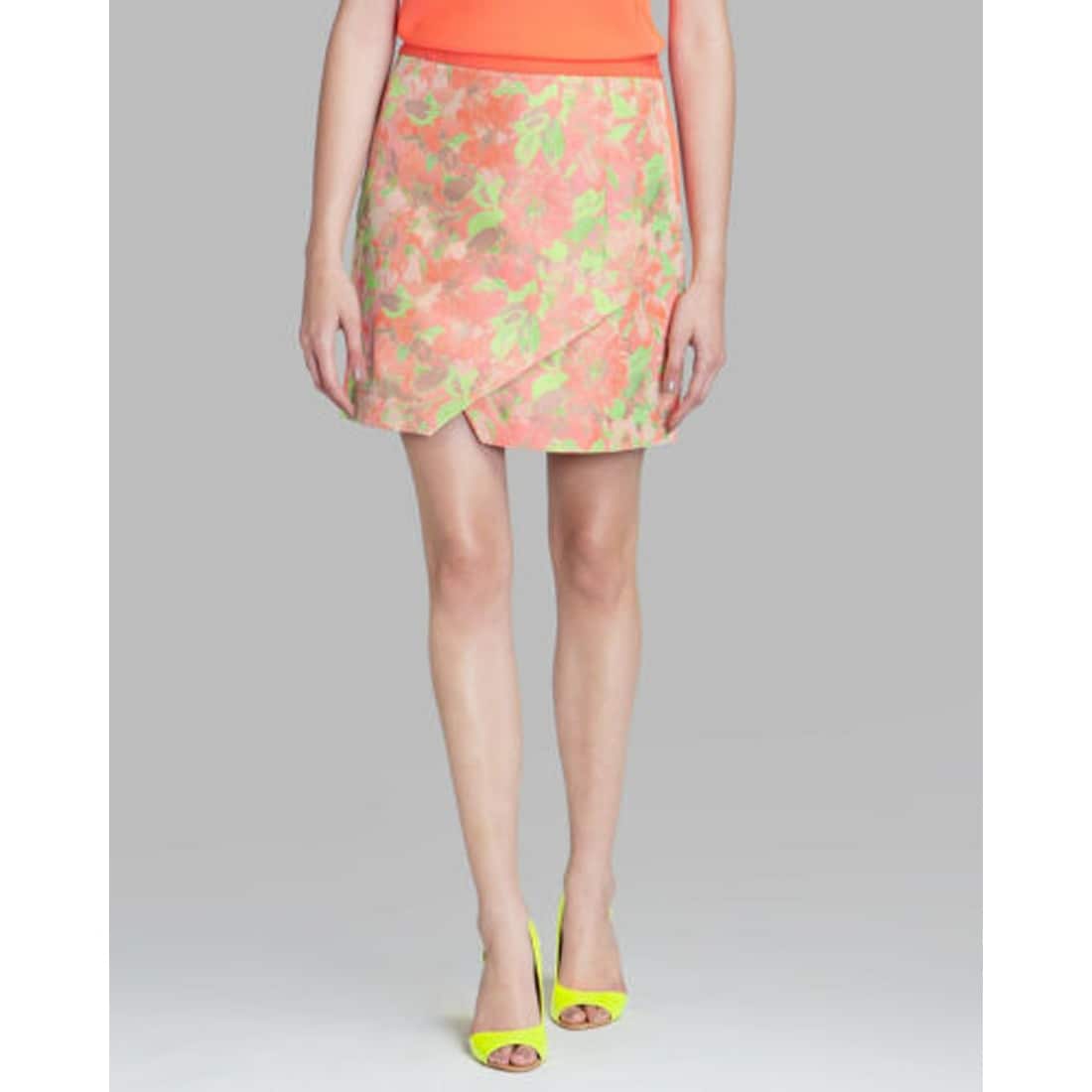 Ted Baker London Keleche Floral Jacquard Wrap Skirt, Pink, 2