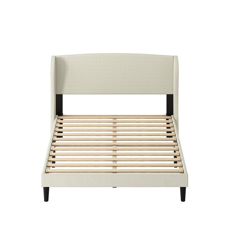 Gerald Traditional Upholstered Wingback Platform Bed By HULALA HOME