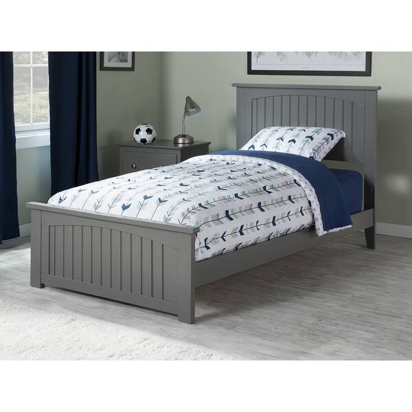 slide 2 of 11, Nantucket Twin XL Foundation Bed with Matching Footboard in Grey Grey - Twin XL
