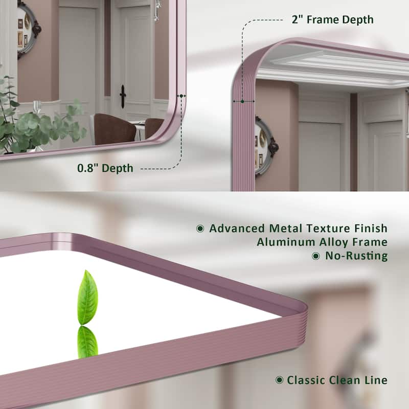 Rectangle Bathroom Mirror for Vanity Wall Mounted Vertical Horizontal Makeup Mirror