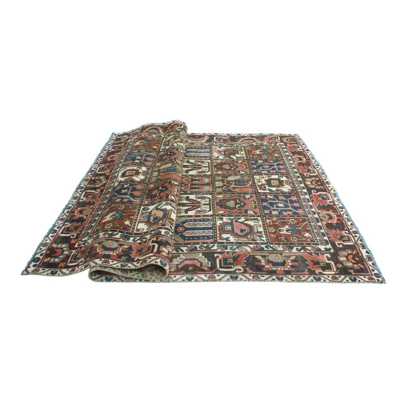 Vintage Distressed Roman Rust/Navy Rug - 6'6" x 9'10"