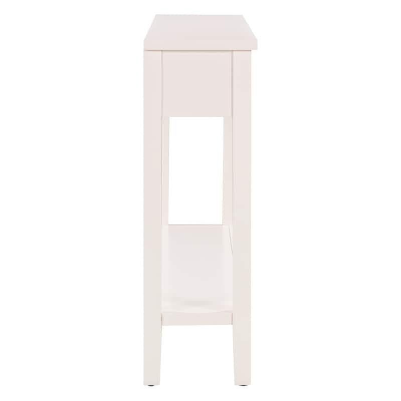 Contemporary High-Quality Entryway Console Table with 4 Spacious Drawersm,1 Practical Bottom ShelfLong Legs, for Hallway, Foyer