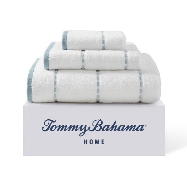 slide 2 of 7, Tommy Bahama Ridley Solid Cotton Terry 3 Piece Towel Set - 3 Piece Blue