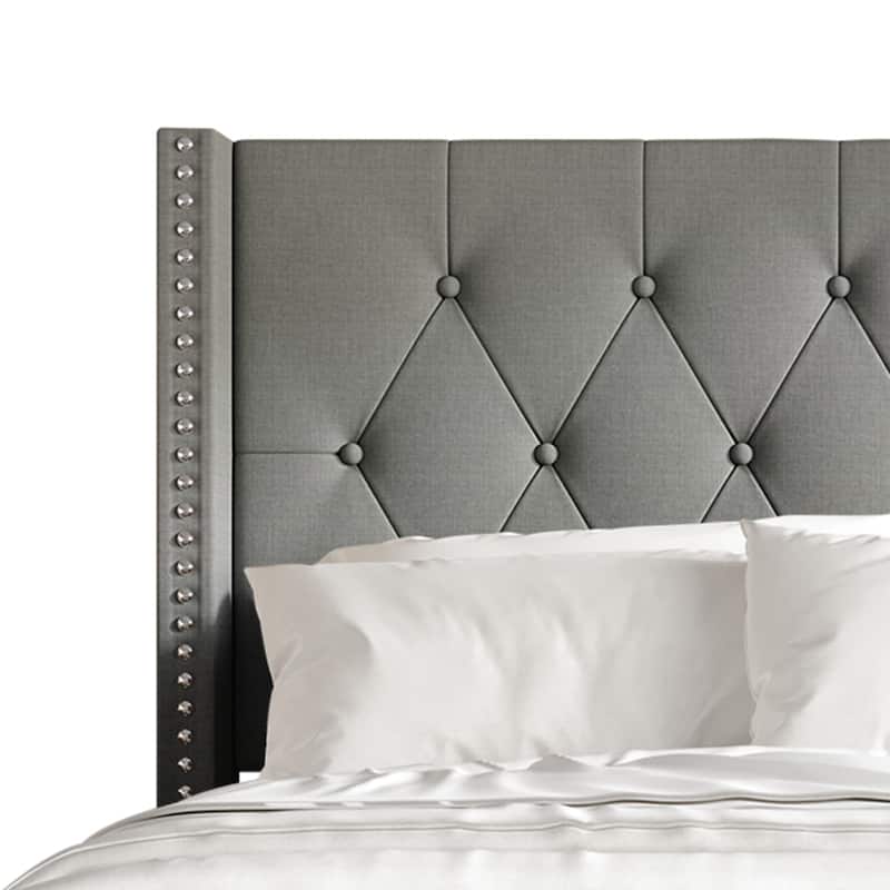 CraftPorch Glam Button Tufted Wingback Upholstered Bed