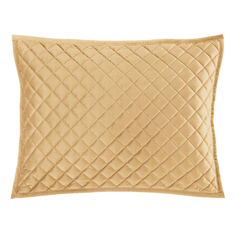 HiEnd Accents Velvet Diamond Quilted Pillow Sham Set, 2PC