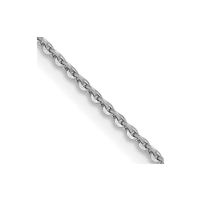 Curata Italian 14k White Gold 1mm Diamond-Cut Cable Chain Necklace Options: 16 18 20