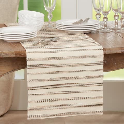Table Runner With Stripe Weave Design