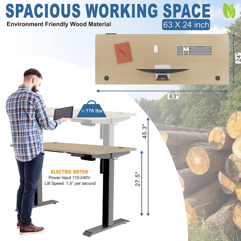 Futzca Electric Height Adjustable Standing Desk