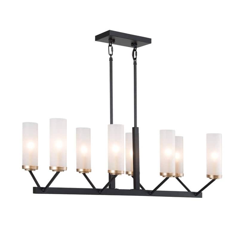 Modern 8-light Kitchen Islands Candle Chandelier Linear Ceiling Light - L31.5"xW12.5"xH11"