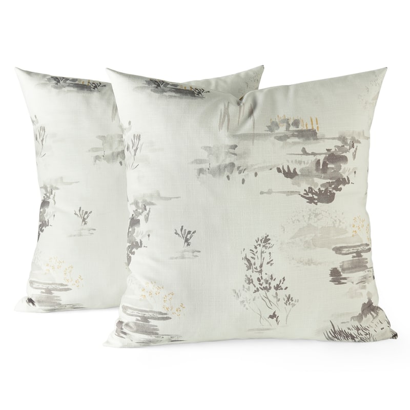 Exclusive Fabrics Printed Cotton Throw Pillow Covers 18 X 18 - Textured Decorative Pillow Covers (Set of 2)