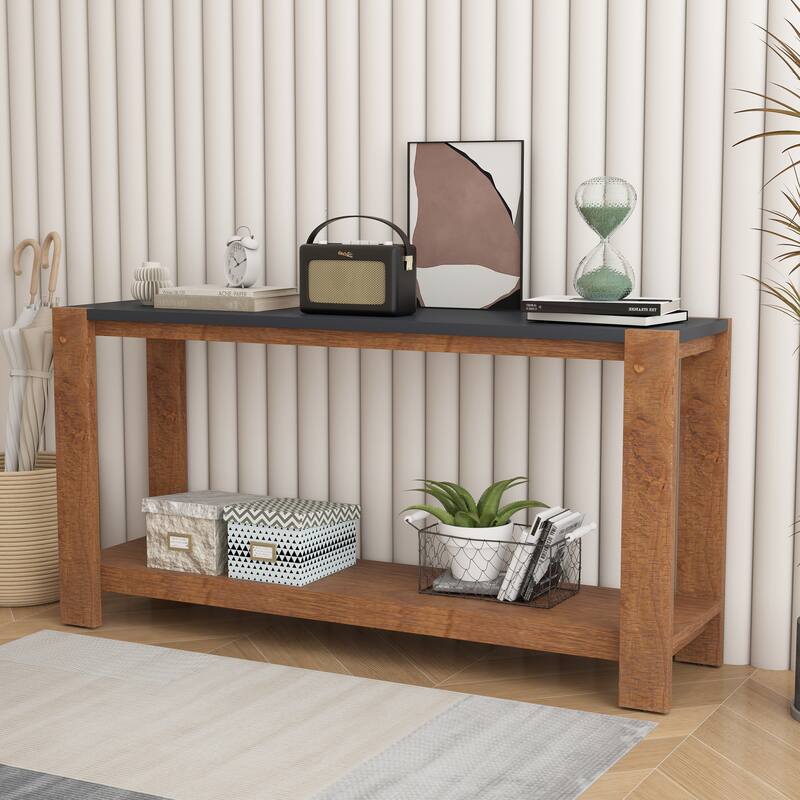 Console Table with Bottom Shelf and Four Legs