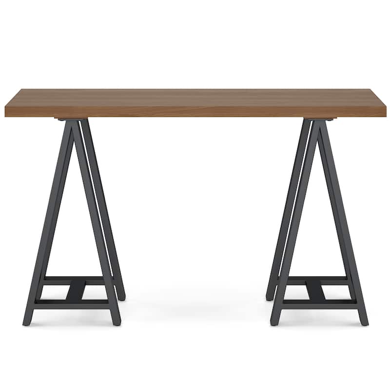 Hawkins SOLID WOOD and Metal 50 inch Wide Modern Industrial SOLID WALNUT WOOD and Metal Console Sofa Table in Walnut