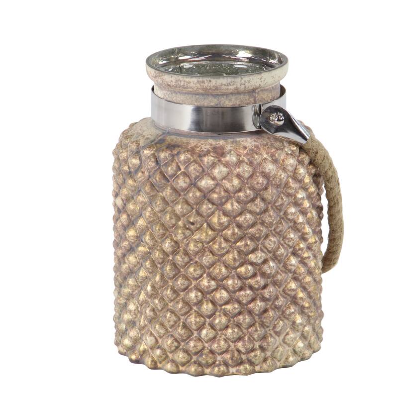 Glass Vintage Candle Holder 10 x 7 x 7 - 7 x 7 x 10