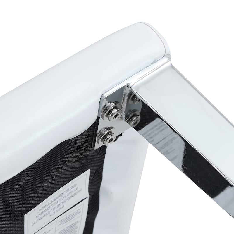 Kitchen Dining Chairs Set of 4 Upholstered Armless Side Chairs Modern PU Leather Lounge Chair with Backrest for Dining Room