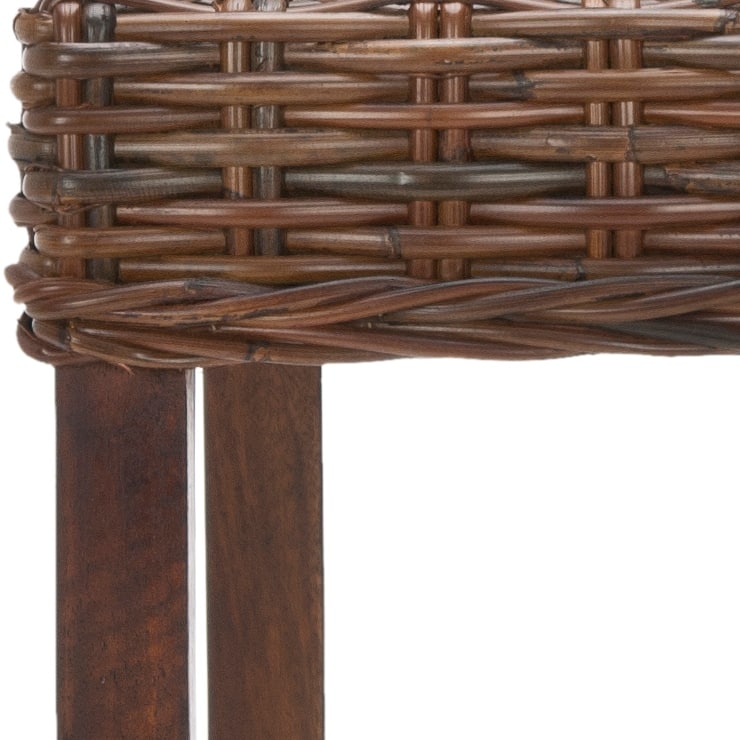 SAFAVIEH Tana -30 Inch Thomas Indoor Wicker Brown Bar Stool - 17.7" x 17.7" x 37.4" - 18Wx18Dx37H