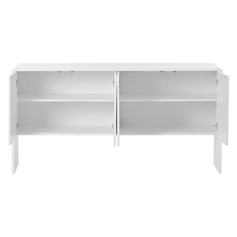 60"L Large Storage Space Sideboard with 4 Doors and Rebound Device