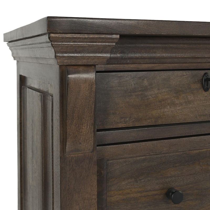 Classic Home Adelaide Nine-Drawer Mango Wood Dresser in Cocoa Brown