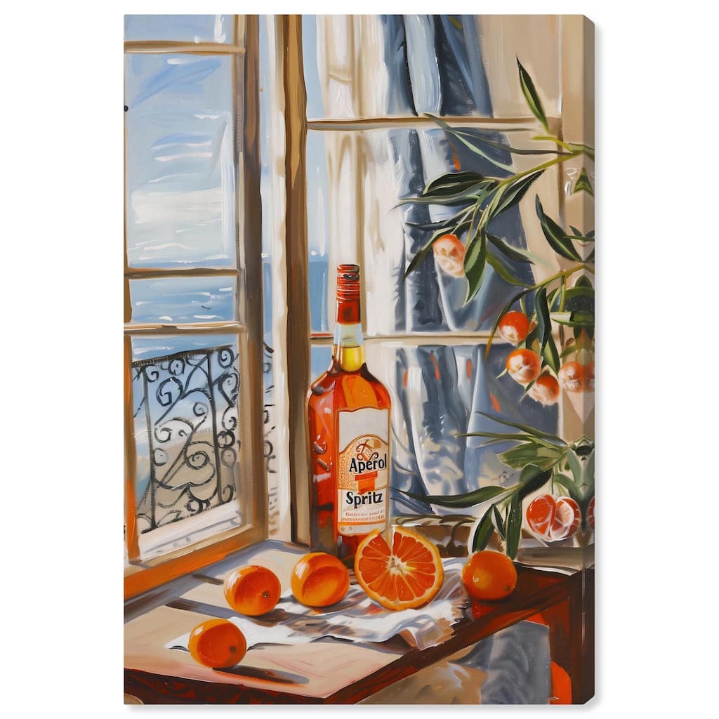 Orange Aperol by the Sea Canvas by Art Remedy, Gallery Wrapped