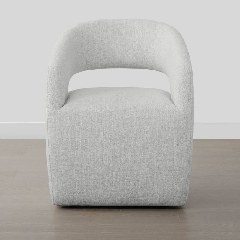 Spruce & Spring Modern Barrel Dining Chair with Casters Rolling Accent Chair