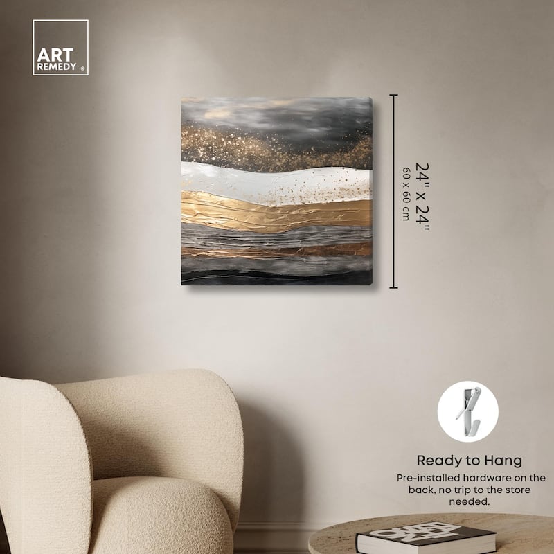 Moonlit Gold III Canvas by Art Remedy, Gallery Wrapped