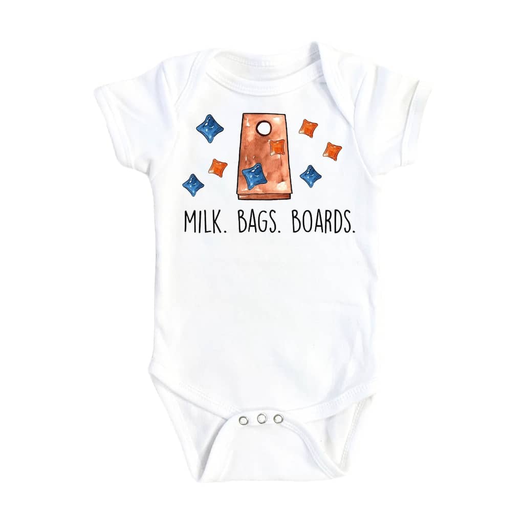 Cornhole Milk Bags - Baby Boy Girl Clothes Infant Bodysuit Funny Cute Newborn