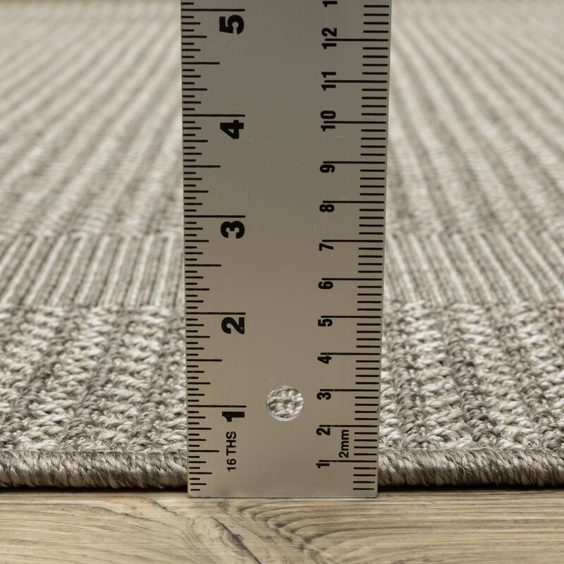 Style Haven Calayan Woven Border Grey Ultimate Performance Area Rug~