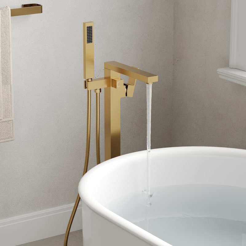Single-Handle Claw Foot Freestanding Tub Faucet With Hand Shower