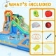 preview thumbnail 9 of 7, Oxford Cloth Inflatable Castle Bounce House In Blue And Yellow With Double Slides, Climbing Wall And Water Pool - N/A