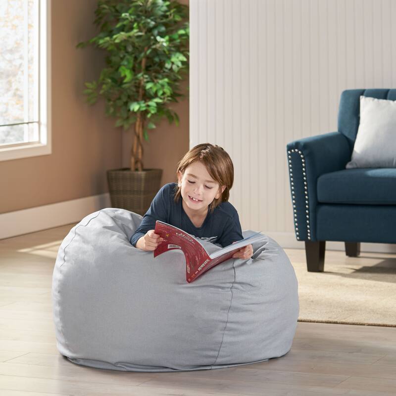 Chisholm Modern 3 Foot Bean Bag by Christopher Knight Home - Light Gray